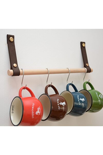 Bundera Deri Banyo Mutfak Askısı Kupa Bardak Askısı Düzenleyici Organizer