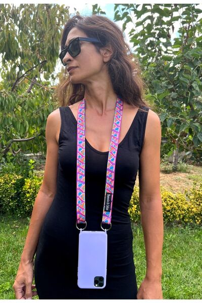 Bonnie&Chico iPhone 12 Promax Compatible Cross-Adjustable Ziggy Phone Strap