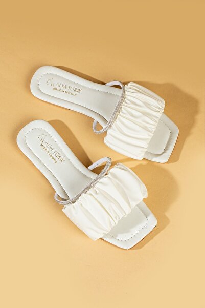 MFCreasyon Stone Detailed Women's Slippers - Drawstring Dowry Bundle, Suitable for Sea and Beach