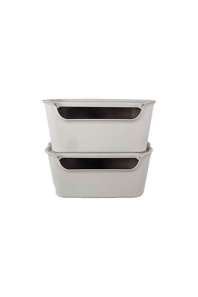 QUTU Μπεζ Σετ 2 - 15 L Qatli Arrangement Box