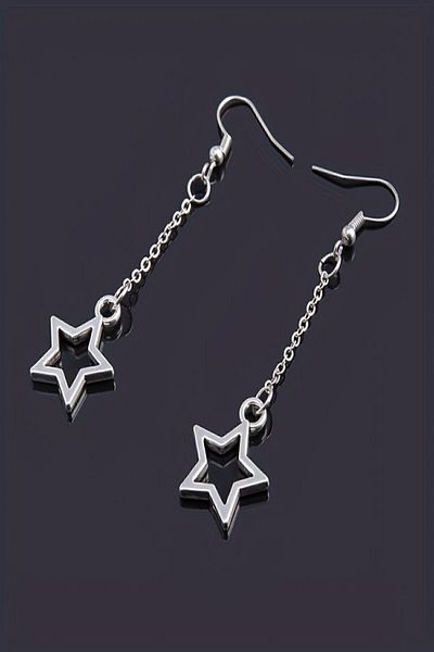 LE&DA Accessory Star Patterned Anti-Tarnish Steel Chain Y2k Earrings