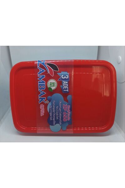 Zambak Dikdörtgen Saklama Kabı Üçlü Set 0.75lt