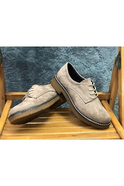 KAFKASLAR AYAKKABI Unisex Stringed Non-Slip Sole Suede Classic Model Oxford Shoes