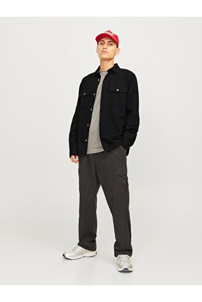 Jack & Jones JJDARREN FLANNEL OVERSHIRT - Μαύρο Μοντέλο LS