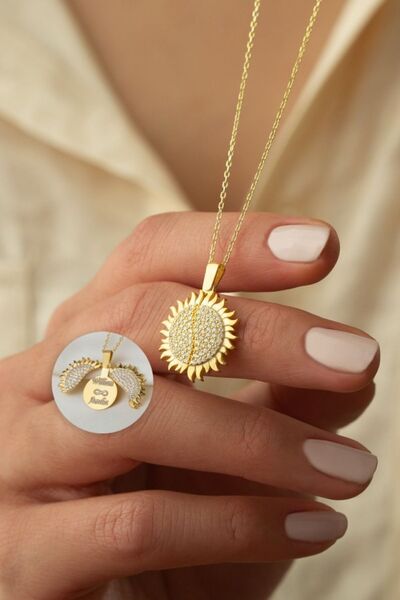 Silvano Jewelry 925 Ayar Gümüş Isimli Açılan Güneş Kolye