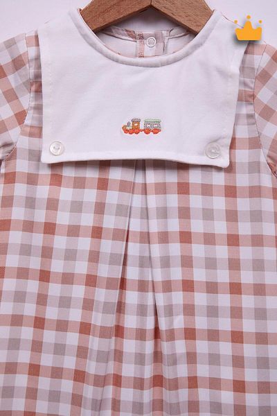 Babydola Baby Boys and Girls Checkered Jumpsuit - 15149