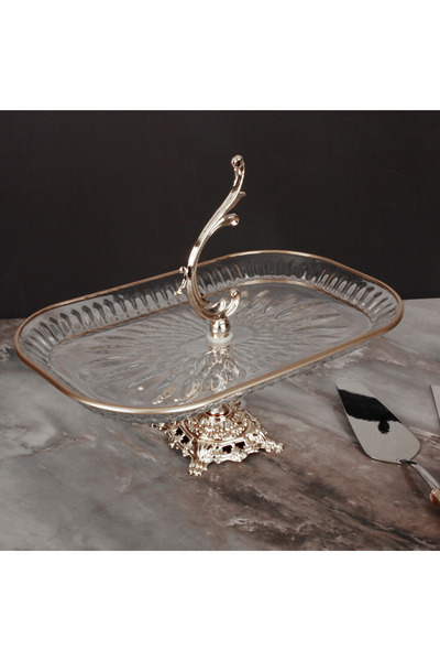 Efegil Arya Baton Sunum Tabağı - Gümüş
