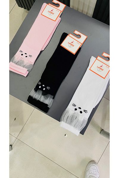 Goo Socks Children's Cotton Tulle Cat Knee Bottom Socks (3 Pieces)