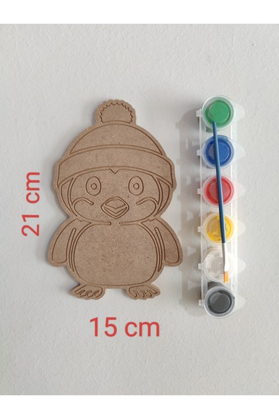 şimşek hobi tasarım Ahşap Penguen Figürü Eğitici Boyama Seti. Boyama Etkinliği.