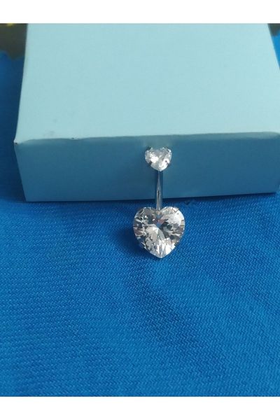AyçaSilver Heart Zircon Belly Piercing