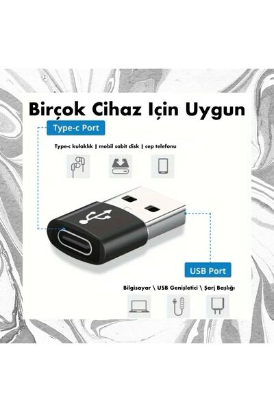 ELSTORE Type C Dişi To Usb 3.0 Erkek Çevirici Dönüstürücü Adaptör