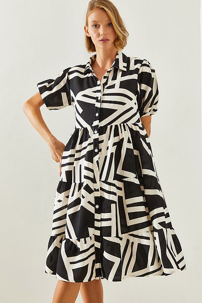 Bianco Lucci Viscose Women's Dress - Collared and Buttoned