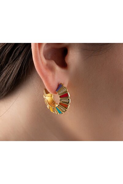 Silvano Jewelry 925 Ayar Gold Taşlı Mineli Gümüş Küpe