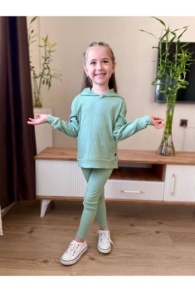 e-çocuk Corded Girl's Set - Lower and Upper Set 6427
