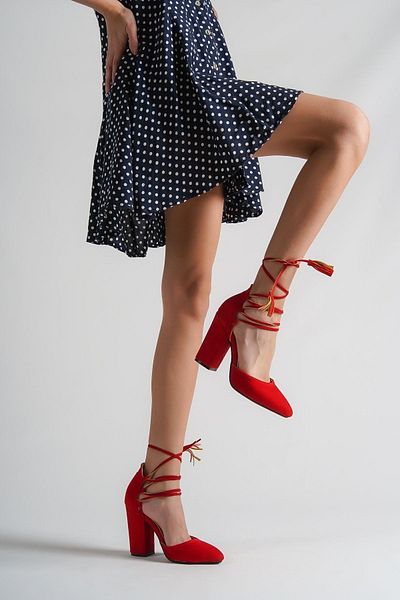 Saltopik Red String Heeled Shoes