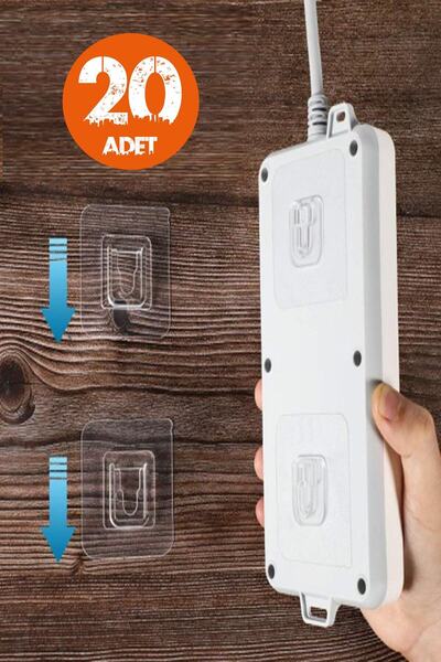 Hombak 10’lu Set Geçmeli Klips Eşya Sabitleme Askısı Kendinden Yapışkanlı