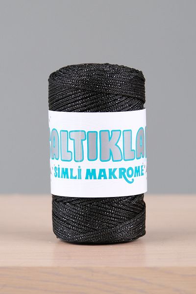SALTIKLAR Premium Silvery Macrame Floss - 100Gr 3mm Black Rs-060