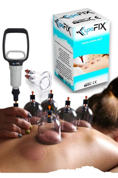 KUPAFİX Hacamat Seti 12 Li Masaj Seti, Selülüt Cihazı, Hacamat Kupası Ve Pompası