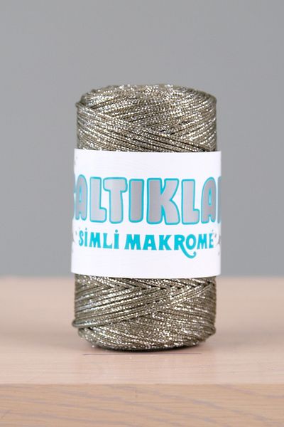 SALTIKLAR Premium 3mm Glitter Macrame Floss - 100Gr Khaki Green Sg-2860