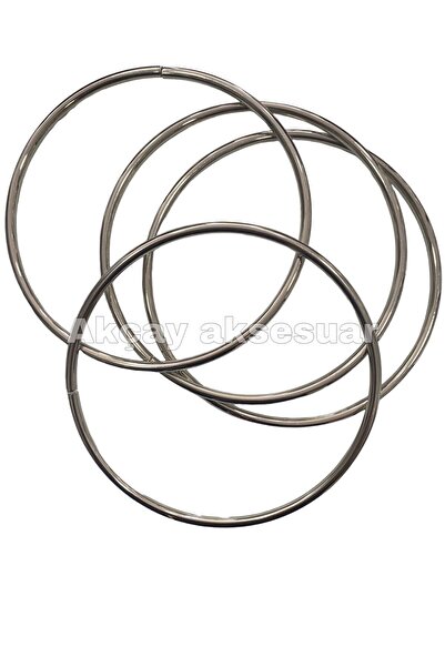 Akçay Aksesuar 10 ADET 11CM METAL YUVARLAK HALKA NİKEL