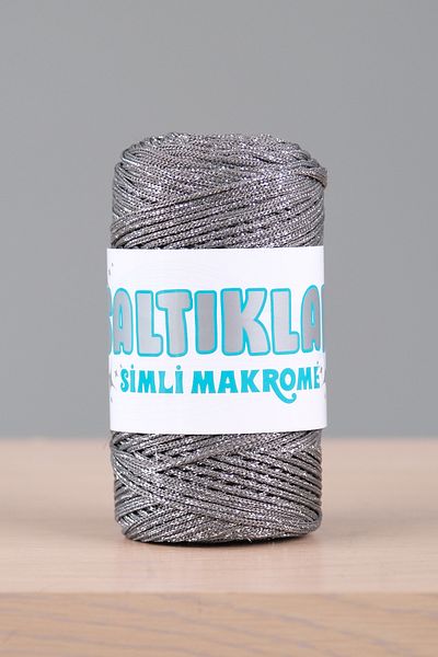 SALTIKLAR 100Gr 3mm Premium Glitter Macrame Lanyard - Gray Sg-420
