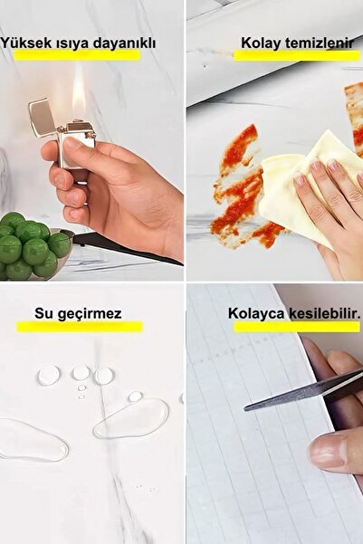 ALFAGİFT (60CMX5METRE) Mermer Desenli Kendinden Yapışkanlı Folyo-mutfak, Banyo, Tezgah Duvar Kağıdı Beyaz