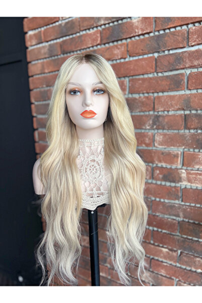 Suzan Peruk Gerçek saç Tül Peruk Sarı ve ombreli platin peruk seçenekleri-Çok...