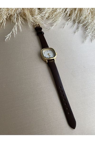 QUARTZ Retro Minimal Vintage Leather Cord Women's Wristwatch