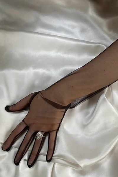 Hayalperest boncuk Black Bride - Wedding Gloves Costume