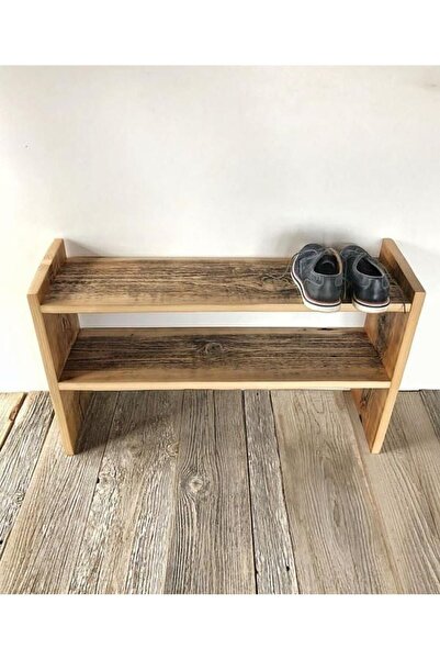 MrT NN Doğal Ahşap Ayakkabılık Rustik Ahşap