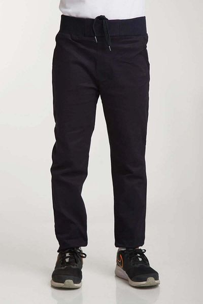 MİNİKO KİDS Boys and Girls School Canvas Trousers - Ribbed Waist Design