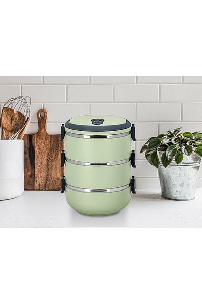 Penguen Set of 3 Food Storage Thermos and Lunch Box for Workplace-Picnic-Camping