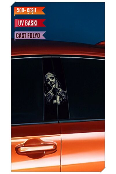 YENİ CREATİVE Araç Kapı Direk Kaplama Folyosu Rahibe Desenli (Sağ Sol Takım) (2 Adet) - 22x50 Cm