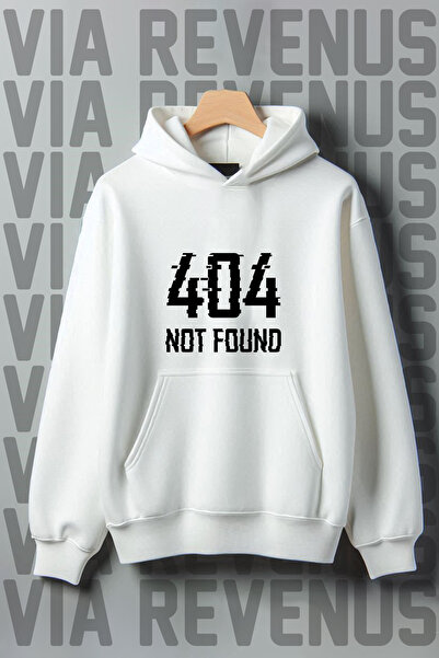 Vordevia 404 Not Found Εκτυπωμένο μπλουζάκι με κουκούλα με φαρδιά εφαρμογή με 3 κλωστές με ριγέ ρίγες