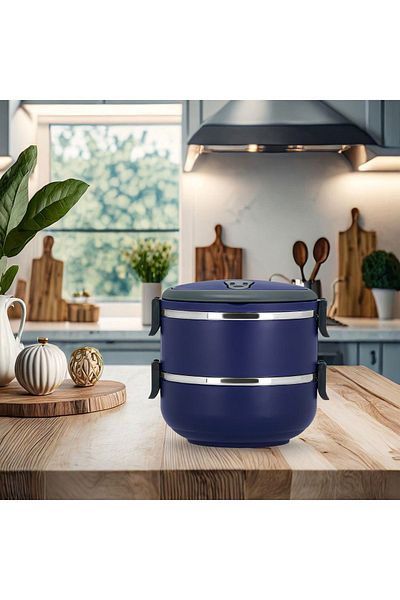 Penguen Set of 2 Food Storage Thermos and Lunch Box for Workplace-Picnic-Camping