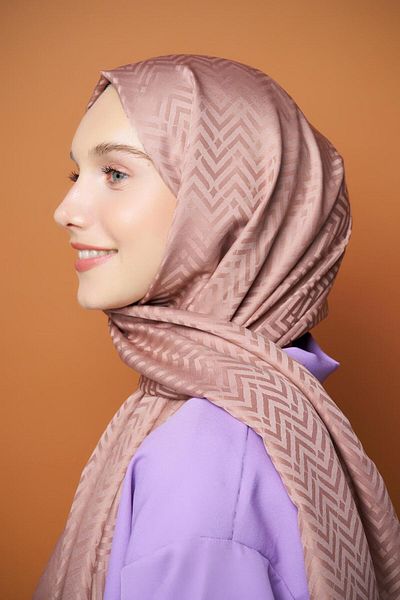Modakaşmir Серия Jacquard Silky - Шал с шарки на зигзаг