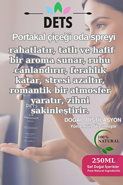 Dets Portakal Çiçeği Oda ve Çamaşır Spreyi - Ferahlatıcı ve Canlandırıcı Narenciye Kokusu