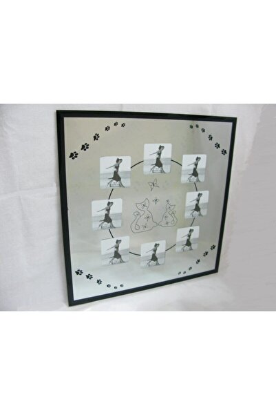 Cats By Luyano Luyano Lun Art 8'li Çerçeveli Duvar Ayna 45x45 cm Çoklu Kare R...