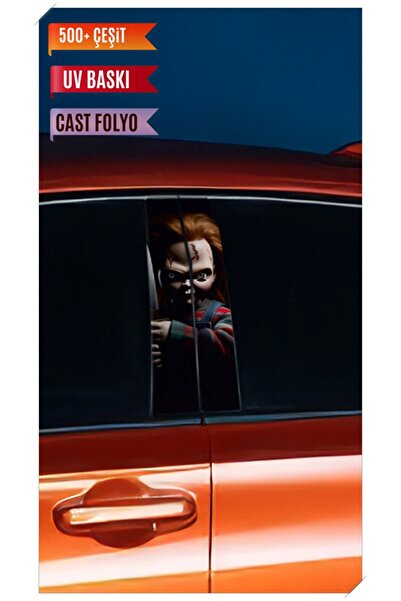 YENİ CREATİVE Araç Kapı Direk Kaplama Folyosu Chucky Desenli (Sağ Sol Takım) ...
