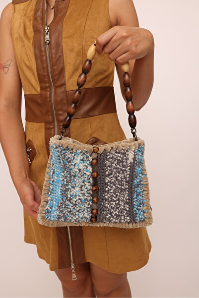 Gala İstanbul Batik Tasarım Boncuk Detaylı Örgü Çanta