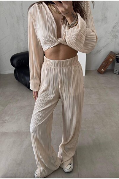 St boutique Kruvaze Bluz Pantolon Takım