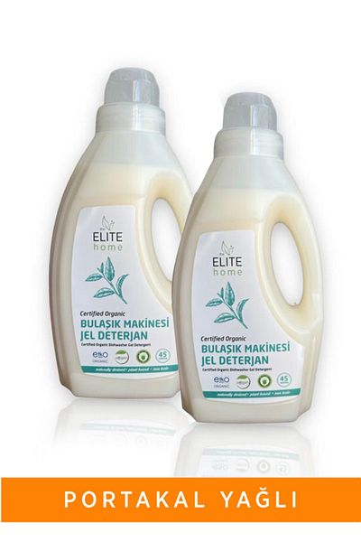 The Elite Home منظف غسالة الأطباق من الجل العضوي المعتمد بزيت البرتقال 825 مل، مجموعة من قطعتين