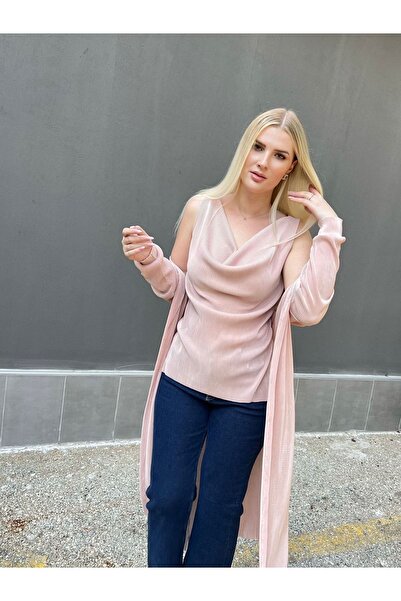 ileenofficial Pudra 2'li Hırka Bluz Takım