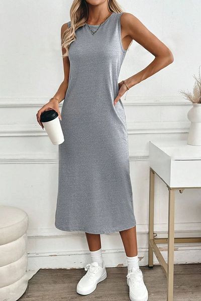 Machetta Αμάνικο Midi Slit Γυναικείο Φόρεμα / Τούνικ