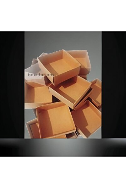 BOXSTATION 10x10x3 Asetat Kapaklı Kraft Kutu 50 Adet