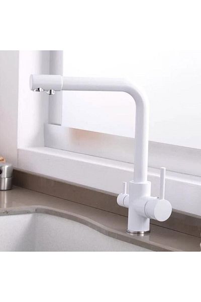 entrend11 Purified Faucet - White Purified Sink Faucet