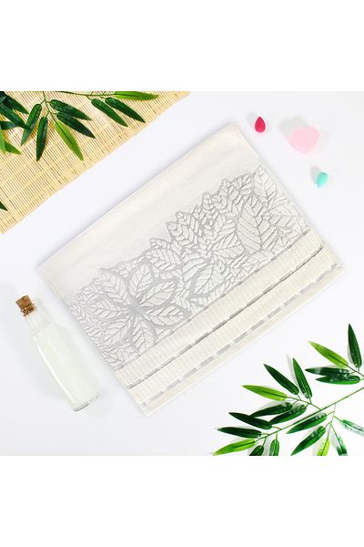 enex life Velvet Dowry Leaf Cream Towel