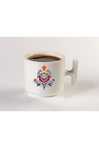 totik Floral Patterned Crossover T Handle Mug