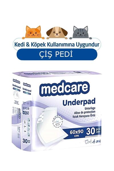 MEDCARE Kedi Köpek Çiş Pedi 60x90 cm 30 Adet