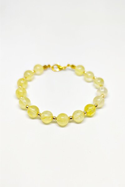 Armis Doğal Sitrin Taşlı Tasarım Bileklik (para Bereket Taşı)